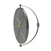 Wood Wall Clock – Black Iron Frame – 16.25"H Suspended Design By Melrose - 3 of 3