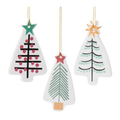 Ceramic Christmas Tree Ornament (Set of 12)