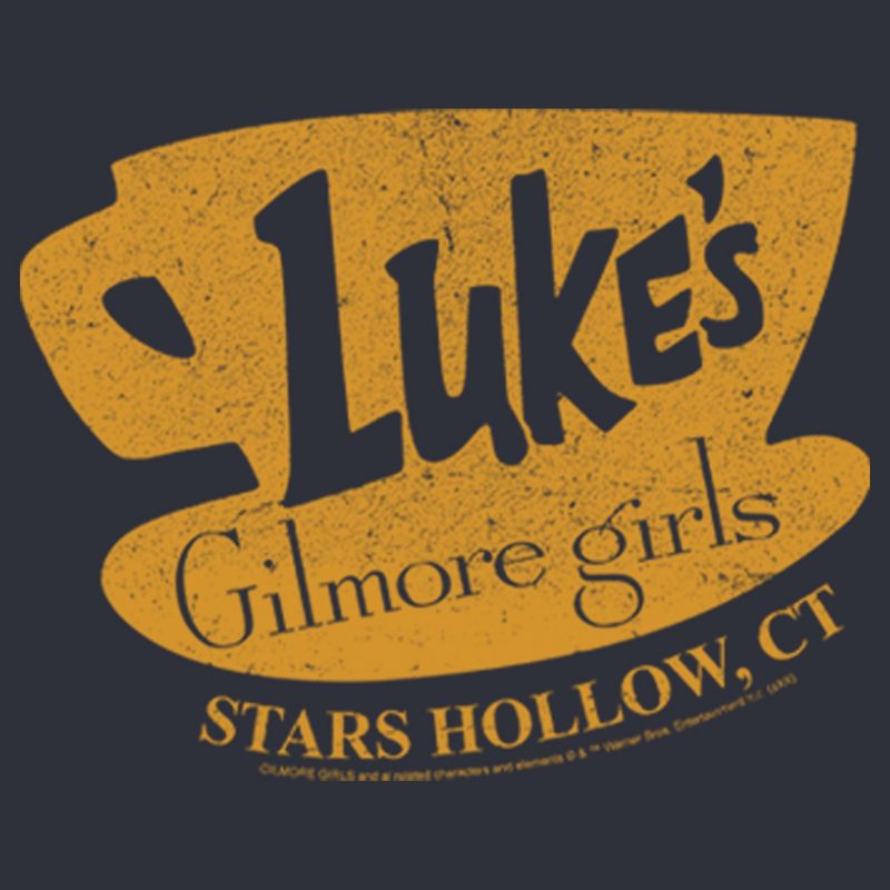 Juniors Womens Gilmore Girls Distressed Luke's Diner Logo Festival Muscle Tee, 2 of 5