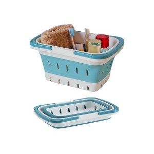 Aoibox Portable Folding Plastic Bath Caddy with Handle, Perforated, Travel Bathroom Organizer for Bedroom, Bathroom, Shower, Dorm Room, Camping, etc. - 1 of 4