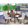 HomeStock 5-Piece Antique Walnut Finish Solid Wood Top - Rectangular Dining Room Set - Seats 4 - 2 of 4