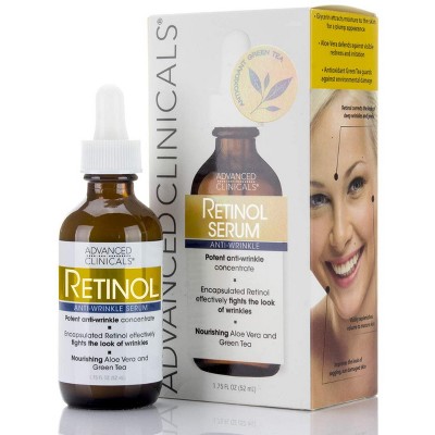 Advanced Clinicals Anti Aging Retinol Facial Serum for Wrinkles, Fine Lines, and Aging. 1.75 Fl Oz