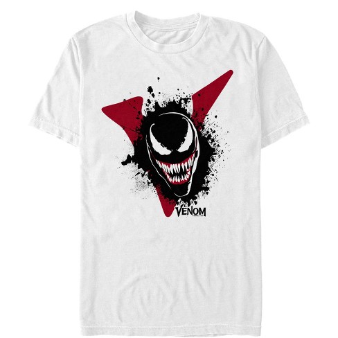 Men s Marvel Venom Film Splatter Portrait T shirt White Large