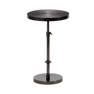 Kate and Laurel Engles Adjustable Metal Side Table, 14x14x30, Carbon Black