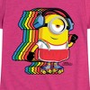 Girls' - Despicable Me Minions - Retro Rainbow Skater Fitted Short Sleeve Graphic T-Shirt - 2 of 4