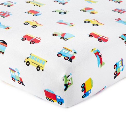 Wildkin Kids Trains Planes Trucks 100 Cotton Flannel Fitted Crib Sheet Target