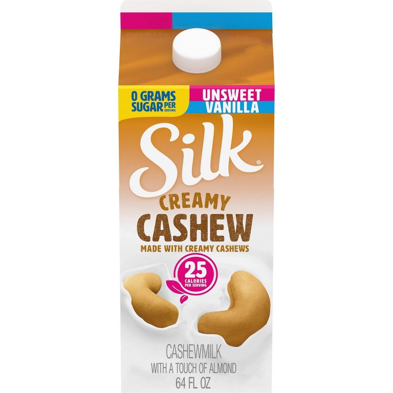 Silk Dairy-Free Unsweet Vanilla Cashewmilk - 0.5gal, 1 of 6