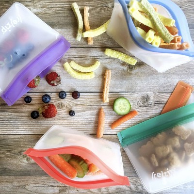 (re)zip Family Reusable Leakproof Food Storage Bags – Lunch & Snack Kit – 12pc