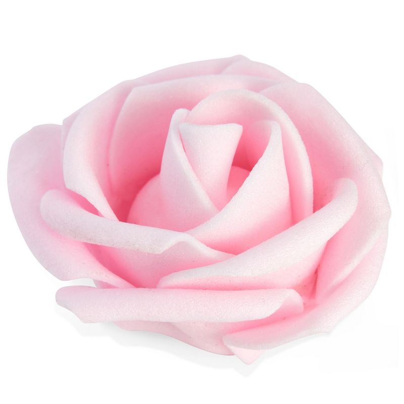Bright Creations 200 Pack Light Pink Artificial Flower Heads, 2 Inch Stemless Fake Foam Roses for Wall Decorations, Weddings, Bouquets, 5 of 10