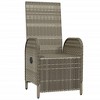 Patio Reclining Chairs with Cushions 2 pcs Poly Rattan Gray vidaXL - 4 of 4