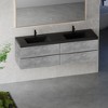 Whisen Minimalist Floating Wall-Mounted Bathroom Vanity with Integrated Quartz Sand Sink and  Storage Drawers - Grey - 4 of 4