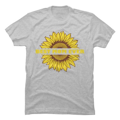 Men's Design By Humans Happy Mothers Day Best Mom Ever Sunflower By CarambaArt T-Shirt