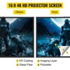 VEVOR Tripod Projector Screen with Stand 110inch 16:9 4K HD Projection Screen Stand Wrinkle-Free Height Adjustable Portable Screen, Black&White - 3 of 4