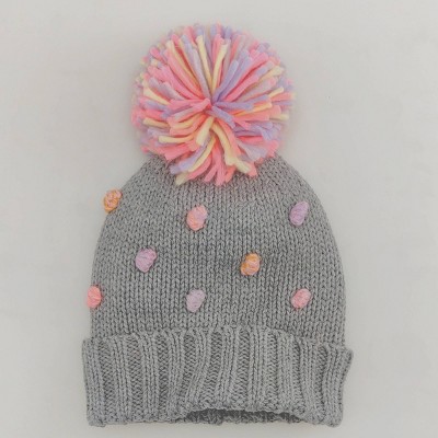 Girls' Pom Beanie - Cat & Jack™ Gray