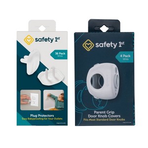 Safety 1st Parent Grip Door Knob Covers 4pk White + Plug Protectors 36pk - 1 of 4