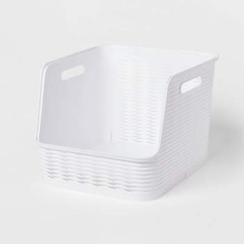 Small Decorative Plastic Bin With Cutout Handles - Brightroom™ : Target