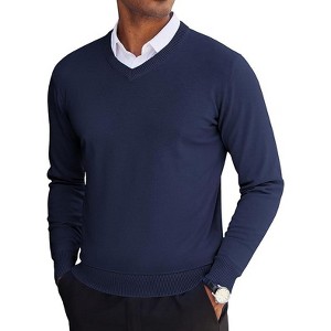 COOFANDY Men's V Neck Sweater Lightweight Knitted Pullover Sweaters - 1 of 4