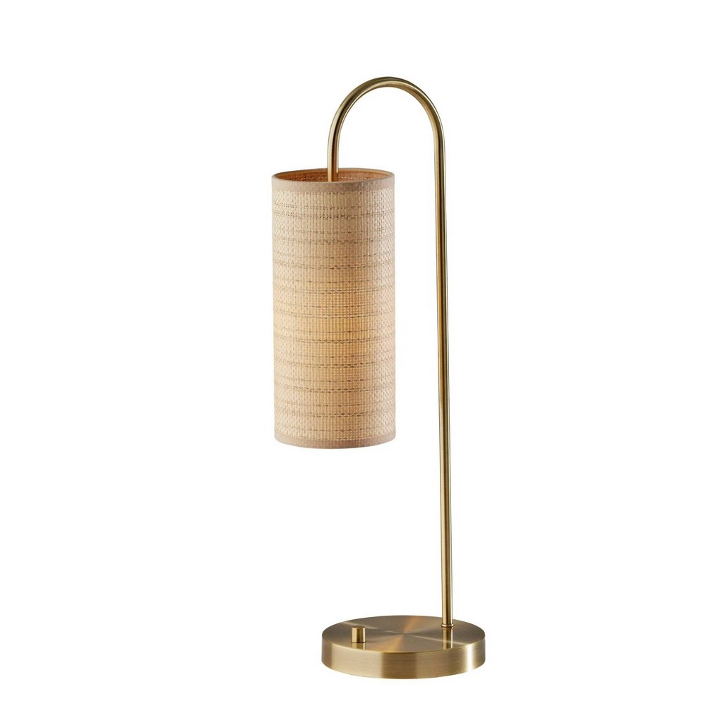 Photos - Floodlight / Street Light Adesso Mendoza Table Lamp Brass: ETL Listed, Metal Body, Paper Shade, 1-Way Switch, No Assembly Required 