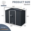 MOEPISY 8ft X 4ft Outdoor Metal Storage Shed With Sliding Door And Foundation, Black And White - 4 of 4