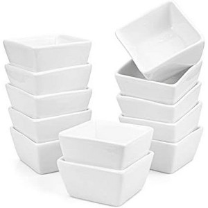 Aoibox 12-Piece Porcelain Dip Bowl Set, White Ramekins for Condiments, Sauces, Dressings, Desserts, Appetizers, Nuts, and Candies - 1 of 4