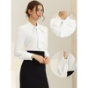 INSPIRE CHIC Women's Vintage Solid Gothic Velvet Dressy Bow Tie Neck Business Shirt - 2 of 4