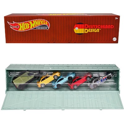 2022 "Deutschland Design" 5 piece Set with Container "Car Culture" Series Diecast Model Cars by Hot Wheels