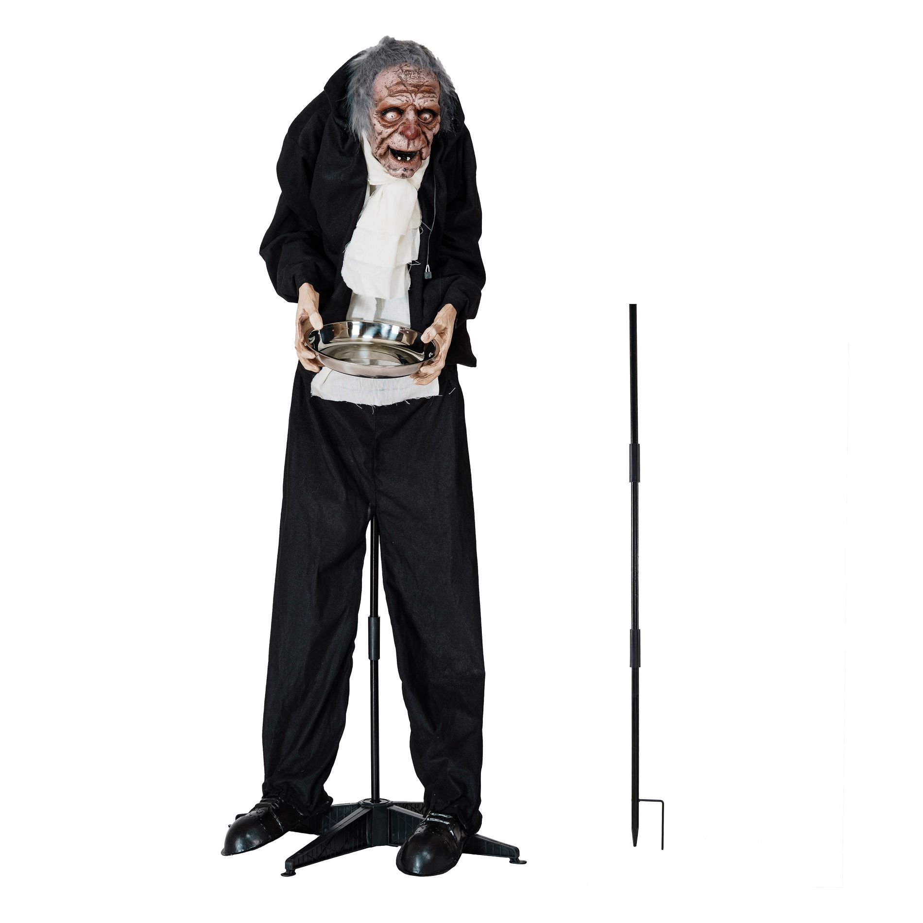 Storied Home Fabric & Plastic Standing Animated Butler with Lights & Sound, 60-1/4"H