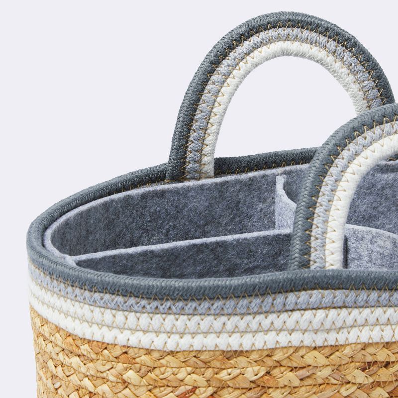 Braided Water Hyacinth Decorative Container with Coiled Rope Handles - Gray - Cloud Island&#8482;, 4 of 7