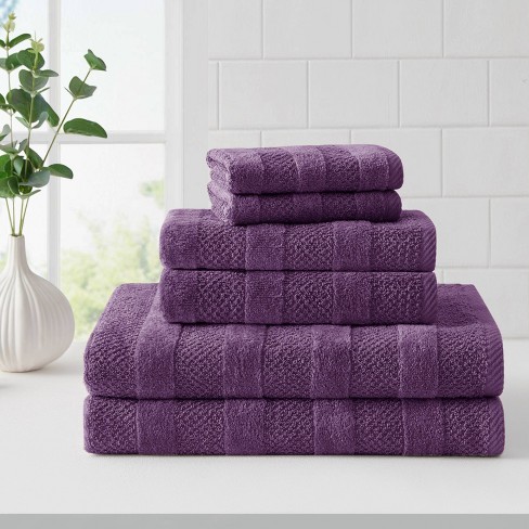 6pk Quick Dry Bath Towel Set Plum - Cannon : Target
