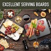 Attop Double Sided Steel Cutting Board Set for kitchen,Stainless Steel/Wheat straw pp Large for meat,Dishwasher Safe [16 * 11+12 * 8.3 Inch] - 2 of 4