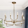LNC Syringodium 12-Light 41.5" Candle Tiered Modern Oversized Integrated LED Chandelier, Polished Gold - 2 of 4