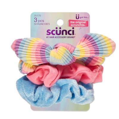 scunci Kids Rainbow Scrunchies - 3pk