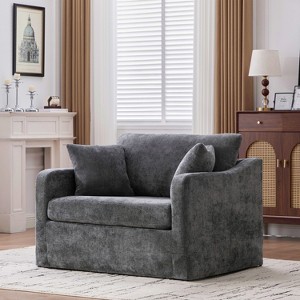 Hrinhom 45.3"W Modern Comfortable Chenille Single Armchair With Cushions - 1 of 4