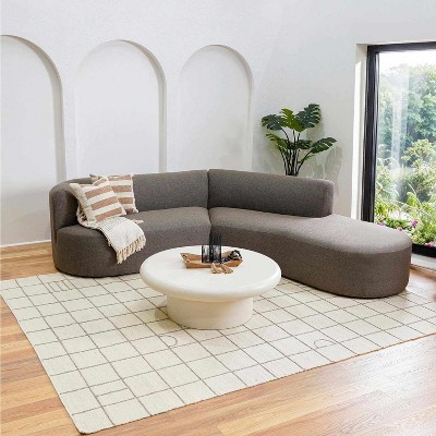 Hauteloom Tieve Black & White Grid Wool Rug