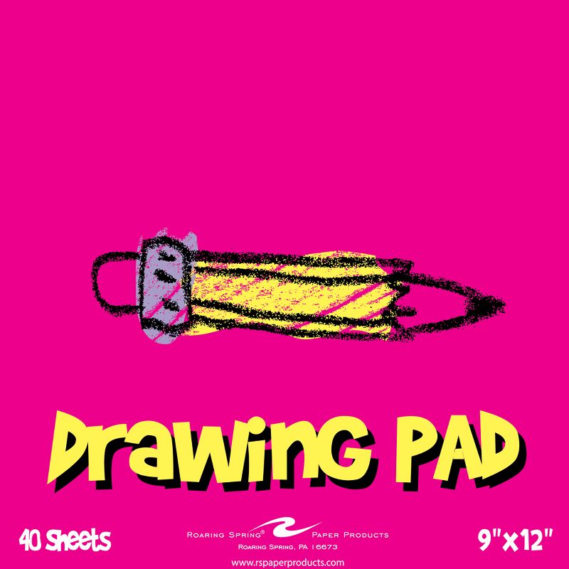 Roaring Spring Paper Products Kid's Drawing Pad, 9" x 12", 40 Sheets, Pack of 6, 3 of 4