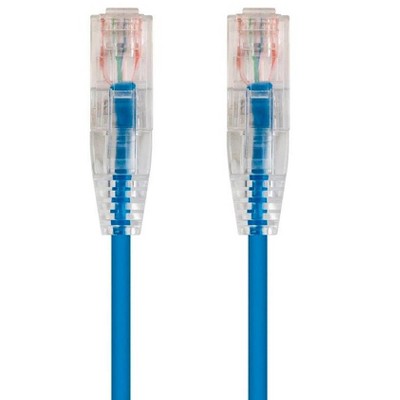Monoprice Cat6 Ethernet Patch Cable - 50 feet - Blue | Snagless RJ45 Stranded 550MHz UTP CMR Riser Rated Pure Bare Copper Wire 28AWG - SlimRun Series