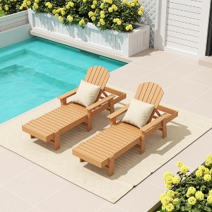 WestinTrends Dylan 2 Piece Adirondack Poly Reclining Chaise Lounge With Arms - 1 of 4