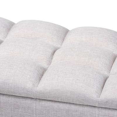 Brette 48'' Grayish Beige Tufted Fabric Storage Ottoman