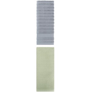 REGALWOVEN Solid Cotton Decorative Hand Towels for Bathroom Hotel and Spa 14" x 30"/13" x 30" 2 Pcs - 1 of 4