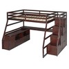 TIRAMISUBEST Full Size Loft Bed with 7 Drawers, Versatile Storage Bed Frame with Cabinet, Shelves and Desk - 4 of 4