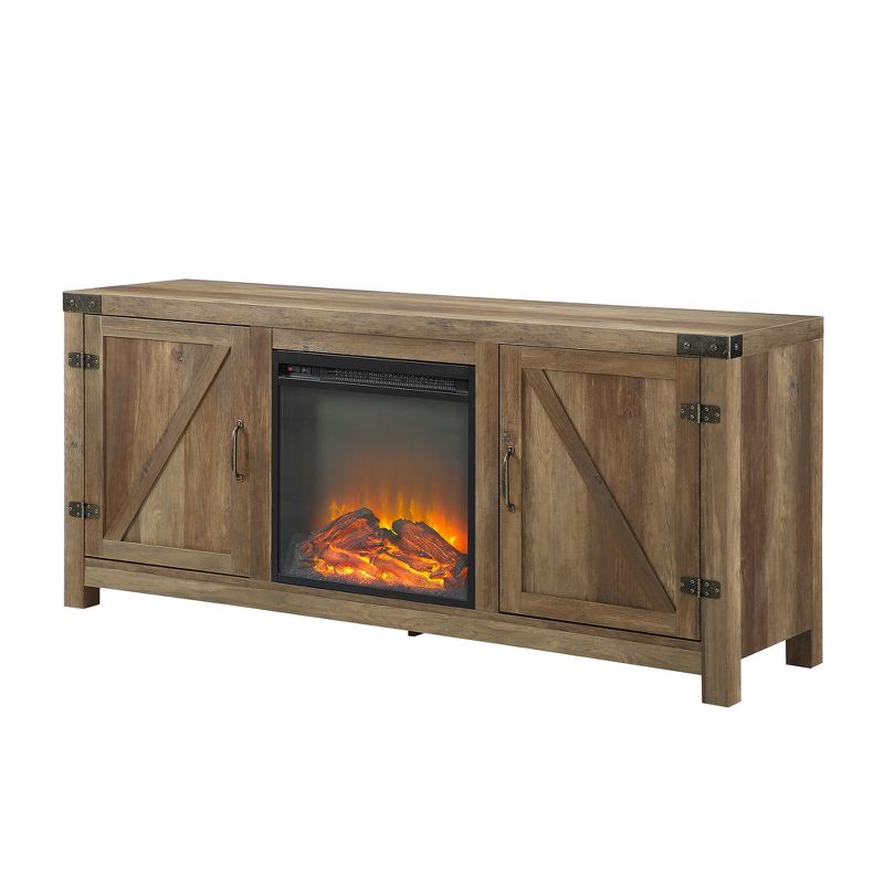 Clarabelle Double Door Farmhouse Electric Fireplace TV Stand for TVs up to 65" - Saracina Home, 1 of 9