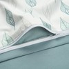Chanasya Geometric Leaf Patterned Duvet Cover Set - 4 of 4