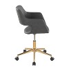 Okak Modern Office Chair with Golden Metal Base, 360 Swivel Chair with Adjustable Height, Criss Cross Chair for Office, Home - 3 of 4