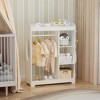KWPZQEB Kids Dress Up Storage, Play Armoire with Hooks, Open Hanging Closet Wardrobe with Hanging Rod & 3-Tier Shelves for Bedroom,Nursery, White - 3 of 4