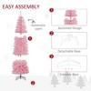 Whisen 7FT Unlit Slim Douglas Fir Artificial Christmas Tree with 818 Realistic Branch Tips - Pink - 4 of 4