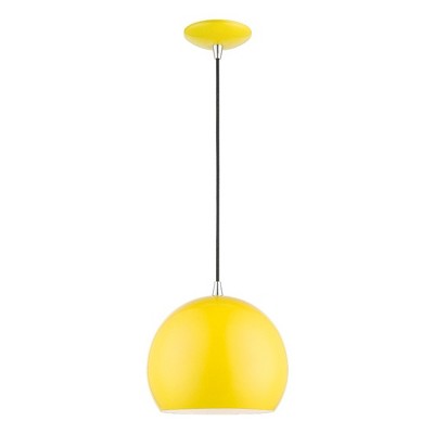 Livex Lighting Piedmont 1 - Light Pendant in  Shiny Yellow/Polished Chrome