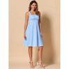 INSPIRE CHIC Women's Plaid Vintage Sleeveless Ruched Summer A-Line Flowy Midi Dresses - 4 of 4