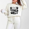 Simply Sage Market S.W.Smiley Good Vibes Only Smiley Face Lightweight Garment Dyed Sweatshirt - 2 of 4