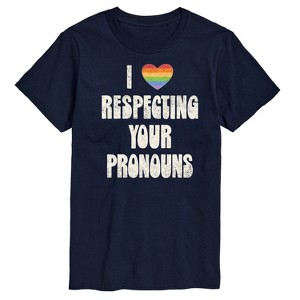 Men's - Instant Message - I Love Respecting Your Pronouns Short Sleeve Graphic T-Shirt - 1 of 4