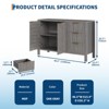 47 Inch Fluted Sideboard Buffet Cabinet Modern TV Stand Coffee Bar Cabinet with 3 Drawers & 2 Doors Wooden Credenza for Living Room Kitchen Entryway - 2 of 4